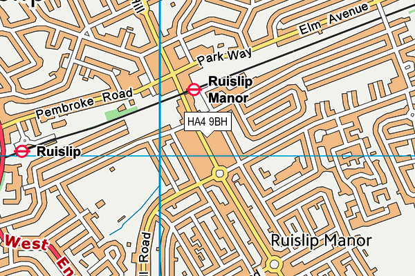 HA4 9BH map - OS VectorMap District (Ordnance Survey)