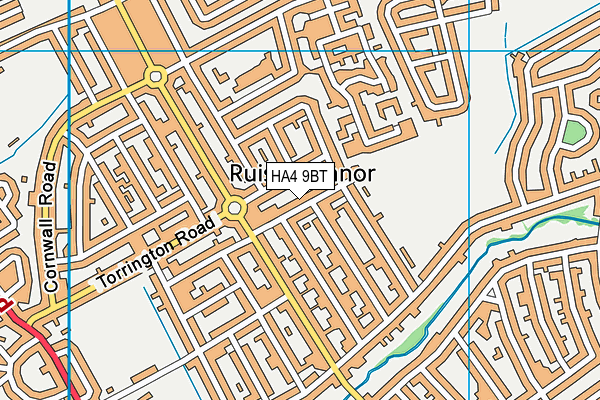 HA4 9BT map - OS VectorMap District (Ordnance Survey)