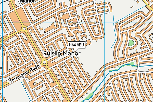 HA4 9BU map - OS VectorMap District (Ordnance Survey)