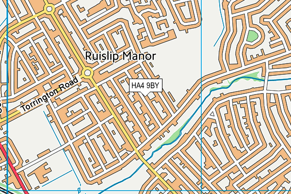 HA4 9BY map - OS VectorMap District (Ordnance Survey)
