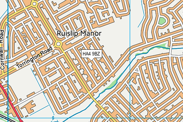 HA4 9BZ map - OS VectorMap District (Ordnance Survey)