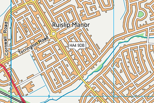 HA4 9DB map - OS VectorMap District (Ordnance Survey)