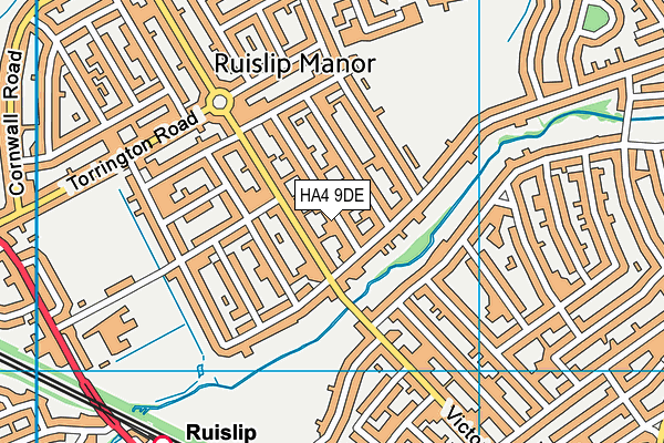 HA4 9DE map - OS VectorMap District (Ordnance Survey)