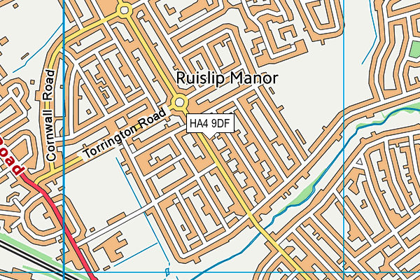 HA4 9DF map - OS VectorMap District (Ordnance Survey)