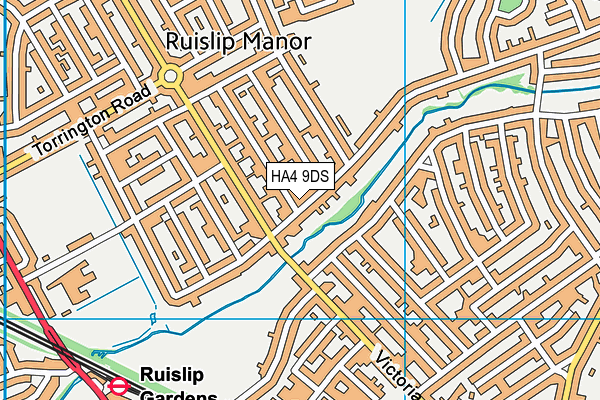 HA4 9DS map - OS VectorMap District (Ordnance Survey)