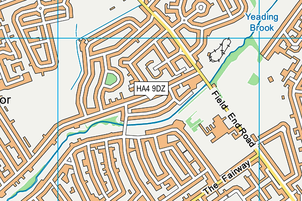 HA4 9DZ map - OS VectorMap District (Ordnance Survey)