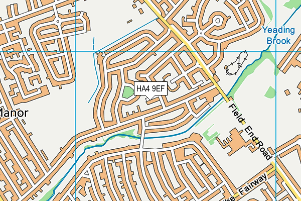 HA4 9EF map - OS VectorMap District (Ordnance Survey)