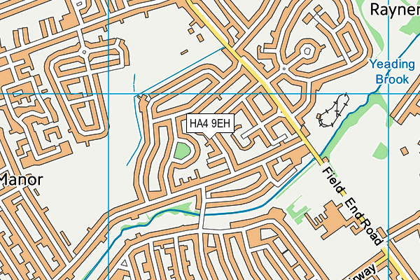 HA4 9EH map - OS VectorMap District (Ordnance Survey)
