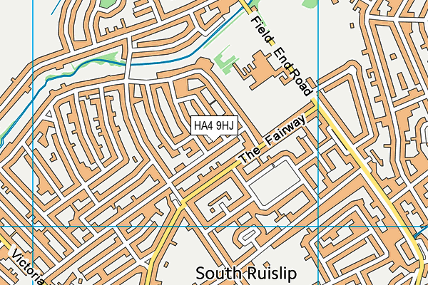 HA4 9HJ map - OS VectorMap District (Ordnance Survey)