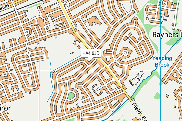 HA4 9JD map - OS VectorMap District (Ordnance Survey)
