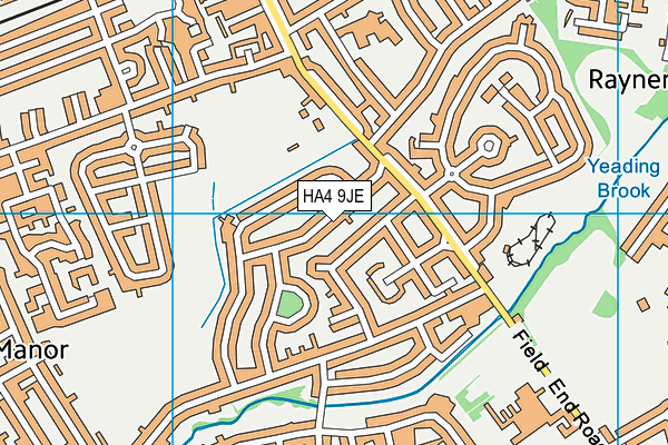 HA4 9JE map - OS VectorMap District (Ordnance Survey)