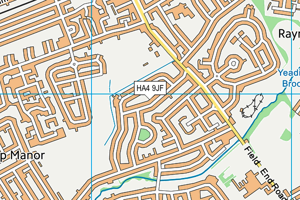 HA4 9JF map - OS VectorMap District (Ordnance Survey)