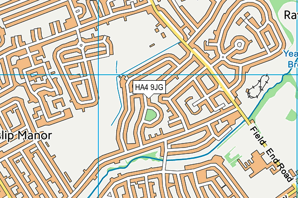 HA4 9JG map - OS VectorMap District (Ordnance Survey)
