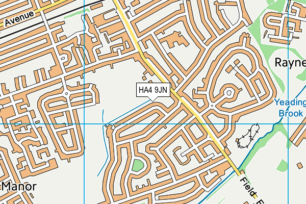 HA4 9JN map - OS VectorMap District (Ordnance Survey)