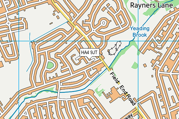 HA4 9JT map - OS VectorMap District (Ordnance Survey)