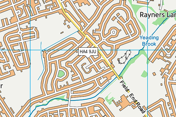 HA4 9JU map - OS VectorMap District (Ordnance Survey)