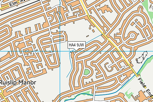 HA4 9JW map - OS VectorMap District (Ordnance Survey)