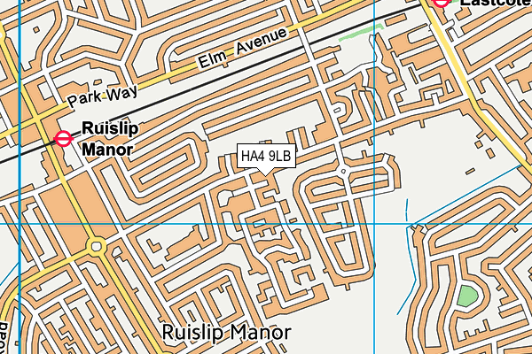 HA4 9LB map - OS VectorMap District (Ordnance Survey)