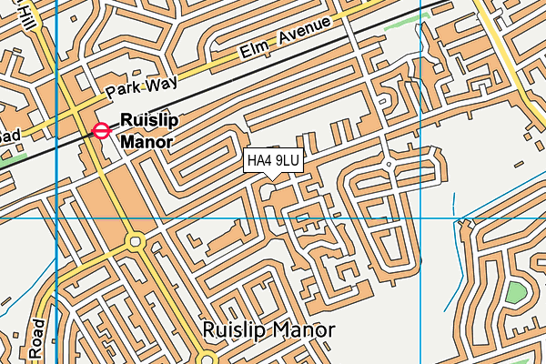 HA4 9LU map - OS VectorMap District (Ordnance Survey)