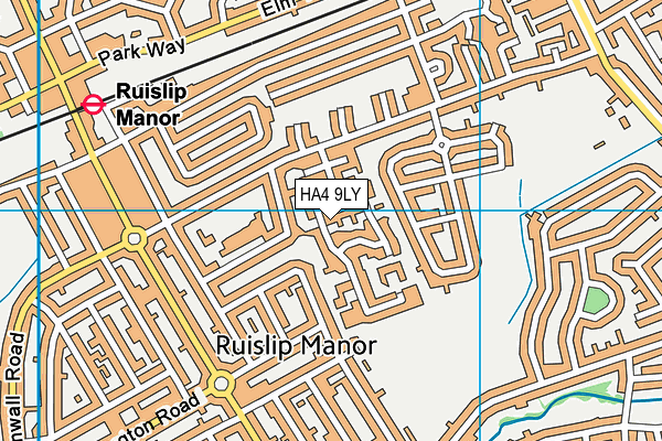 HA4 9LY map - OS VectorMap District (Ordnance Survey)