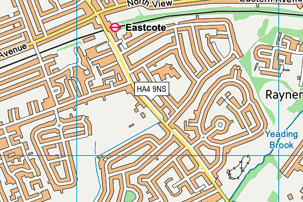 HA4 9NS map - OS VectorMap District (Ordnance Survey)