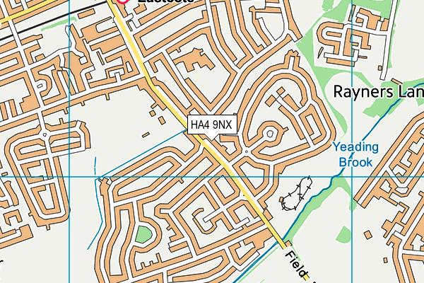 HA4 9NX map - OS VectorMap District (Ordnance Survey)