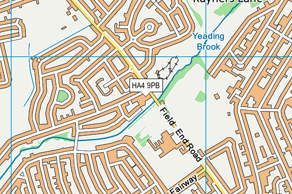 HA4 9PB map - OS VectorMap District (Ordnance Survey)