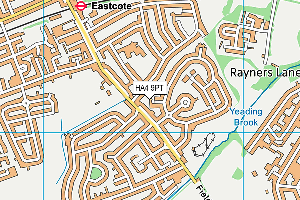 HA4 9PT map - OS VectorMap District (Ordnance Survey)