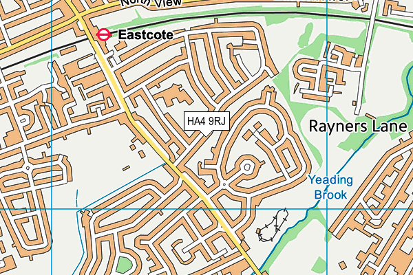 HA4 9RJ map - OS VectorMap District (Ordnance Survey)