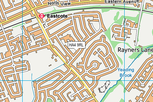 HA4 9RL map - OS VectorMap District (Ordnance Survey)