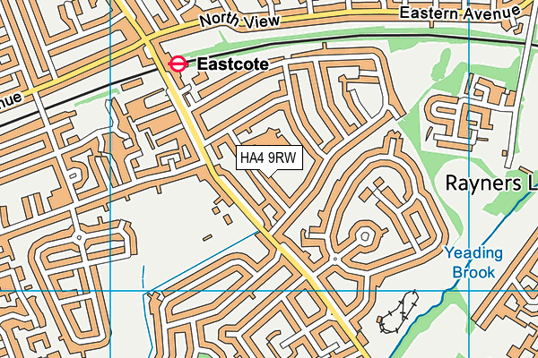 HA4 9RW map - OS VectorMap District (Ordnance Survey)