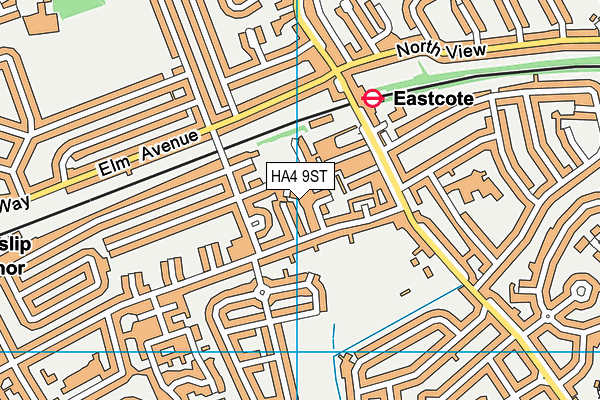HA4 9ST map - OS VectorMap District (Ordnance Survey)