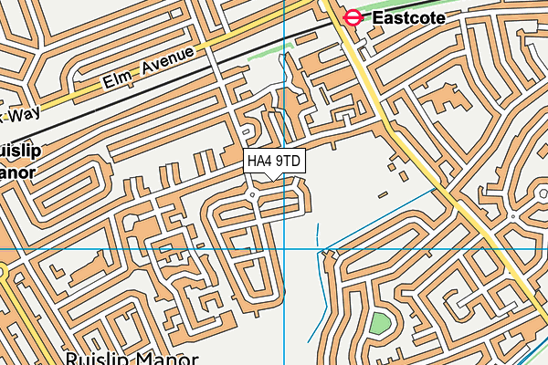 HA4 9TD map - OS VectorMap District (Ordnance Survey)