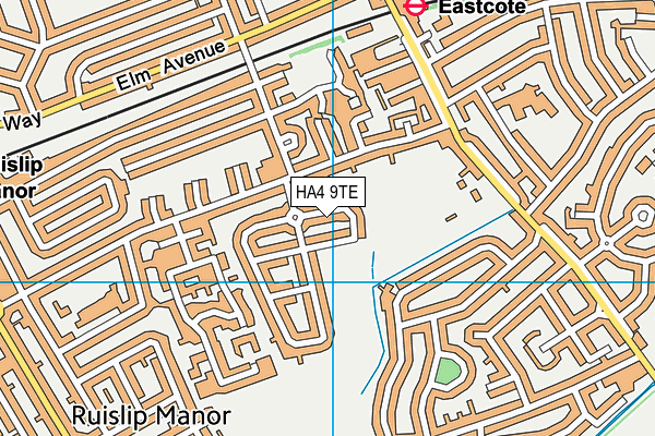 HA4 9TE map - OS VectorMap District (Ordnance Survey)