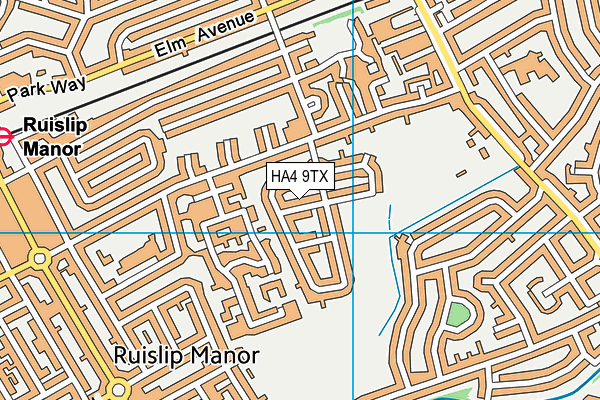 HA4 9TX map - OS VectorMap District (Ordnance Survey)