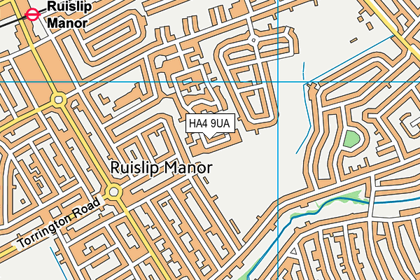 HA4 9UA map - OS VectorMap District (Ordnance Survey)