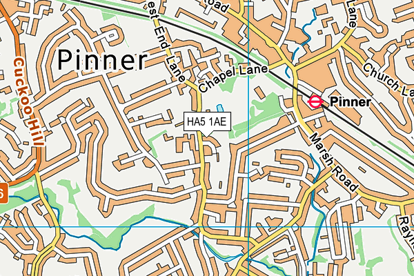 HA5 1AE map - OS VectorMap District (Ordnance Survey)