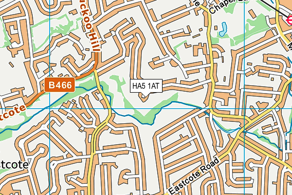 HA5 1AT map - OS VectorMap District (Ordnance Survey)