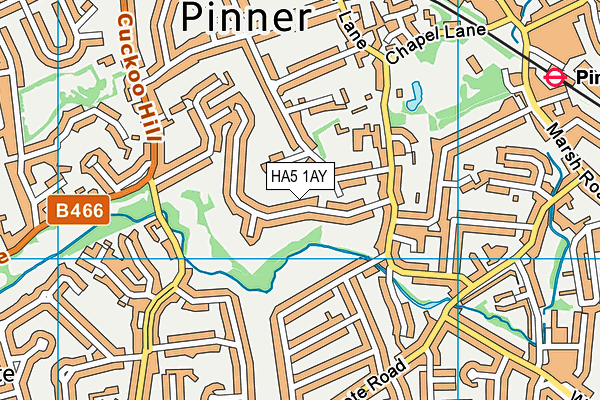 Pinner West End Lawn Tennis Club map (HA5 1AY) - OS VectorMap District (Ordnance Survey)