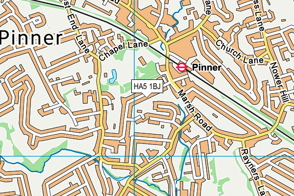 HA5 1BJ map - OS VectorMap District (Ordnance Survey)