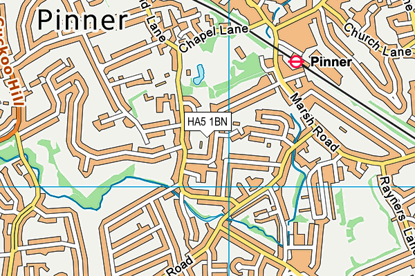 HA5 1BN map - OS VectorMap District (Ordnance Survey)