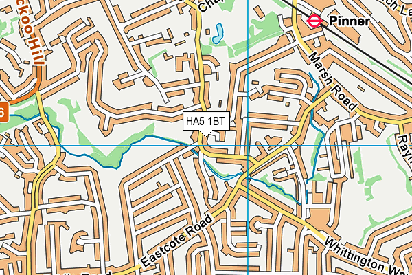HA5 1BT map - OS VectorMap District (Ordnance Survey)