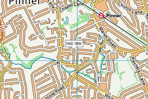 HA5 1BW map - OS VectorMap District (Ordnance Survey)