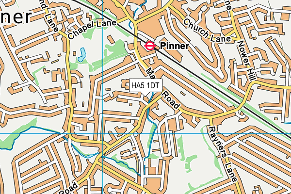 HA5 1DT map - OS VectorMap District (Ordnance Survey)