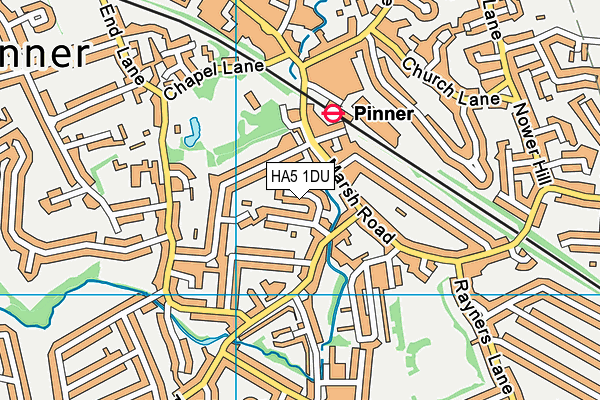 HA5 1DU map - OS VectorMap District (Ordnance Survey)