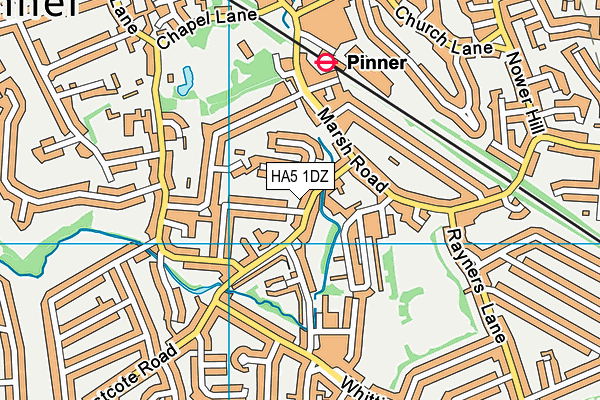 HA5 1DZ map - OS VectorMap District (Ordnance Survey)