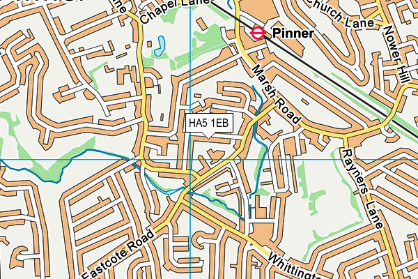 HA5 1EB map - OS VectorMap District (Ordnance Survey)