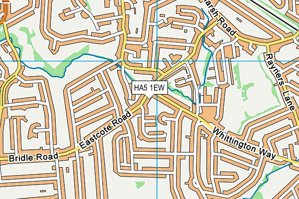 HA5 1EW map - OS VectorMap District (Ordnance Survey)