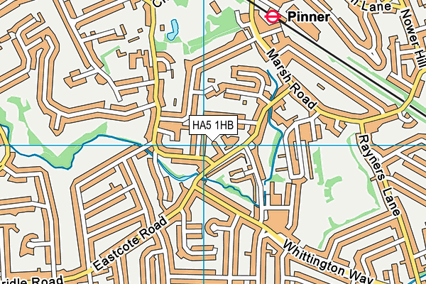 HA5 1HB map - OS VectorMap District (Ordnance Survey)