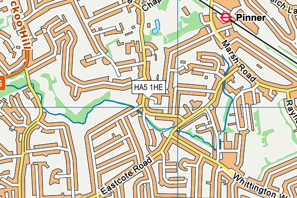 HA5 1HE map - OS VectorMap District (Ordnance Survey)